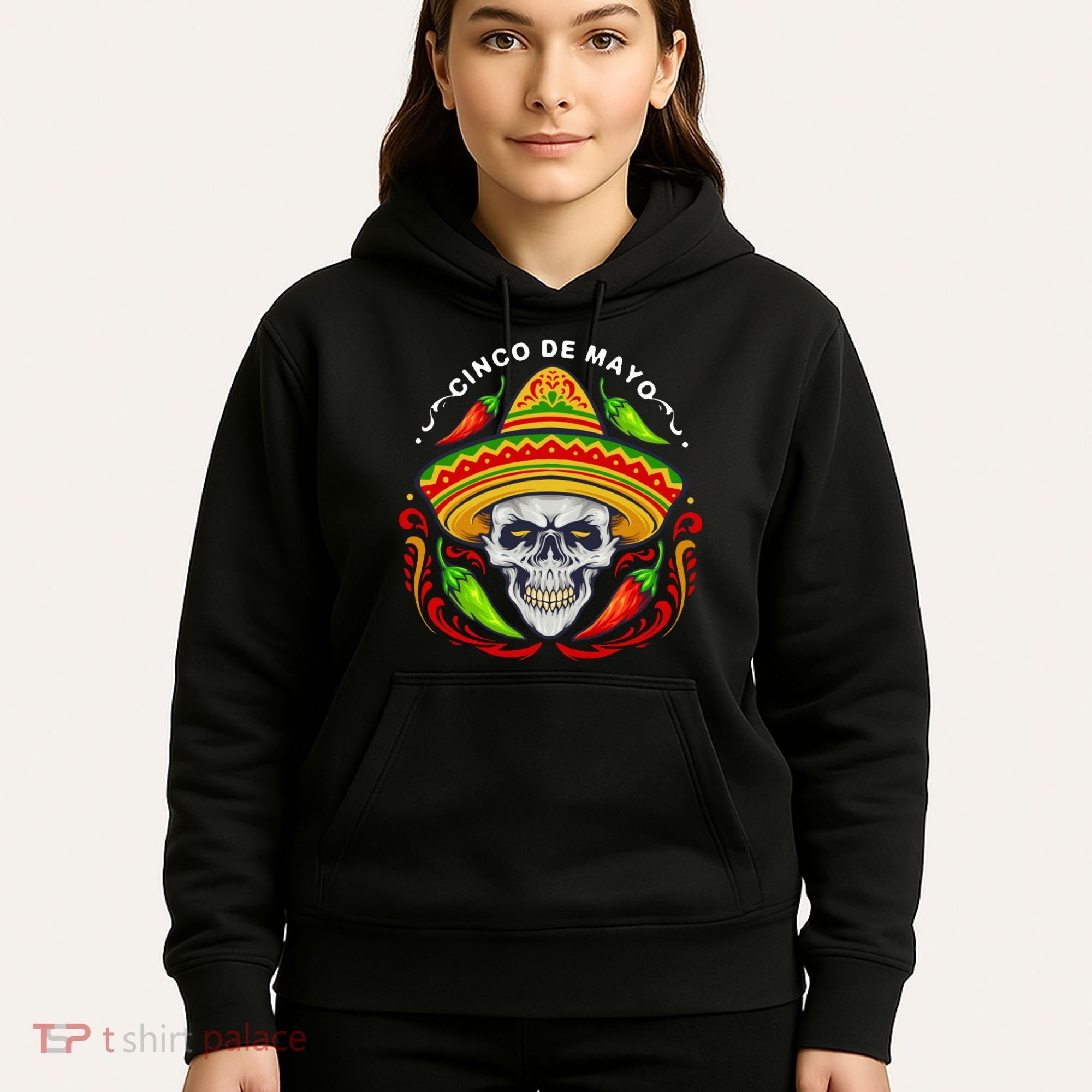 Cinco De Mayo Hot Chili Peppers Skull Hoodie