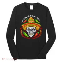 Cinco De Mayo Hot Chili Peppers Skull Long Sleeve Shirt thumb 0