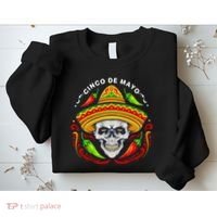 Cinco De Mayo Hot Chili Peppers Skull Sweatshirt thumb 2