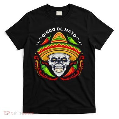Cinco De Mayo Hot Chili Peppers Skull T-Shirt