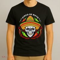Cinco De Mayo Hot Chili Peppers Skull T-Shirt thumb 3