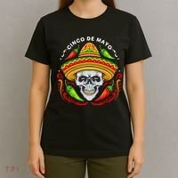 Cinco De Mayo Hot Chili Peppers Skull T-Shirt thumb 4