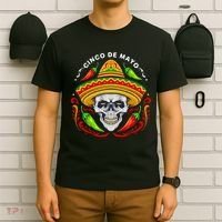 Cinco De Mayo Hot Chili Peppers Skull T-Shirt thumb 6