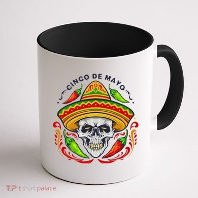 Cinco De Mayo Hot Chili Peppers Skull Coffee Mug back