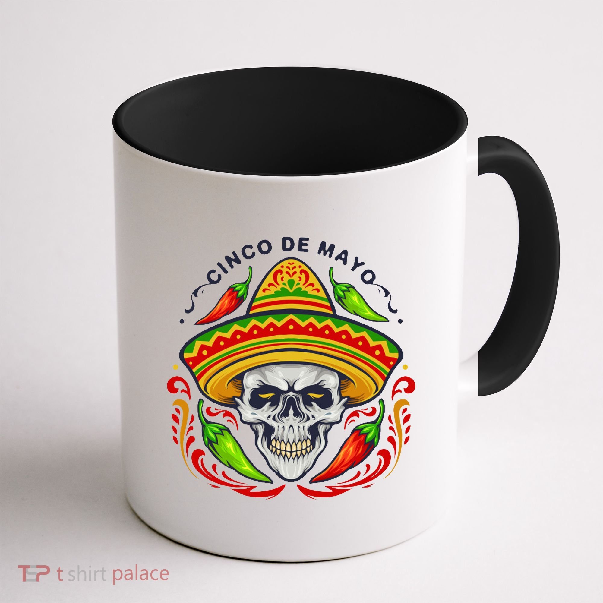 Cinco De Mayo Hot Chili Peppers Skull Coffee Mug