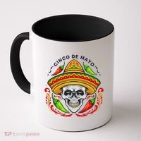 Cinco De Mayo Hot Chili Peppers Skull Coffee Mug thumb 0