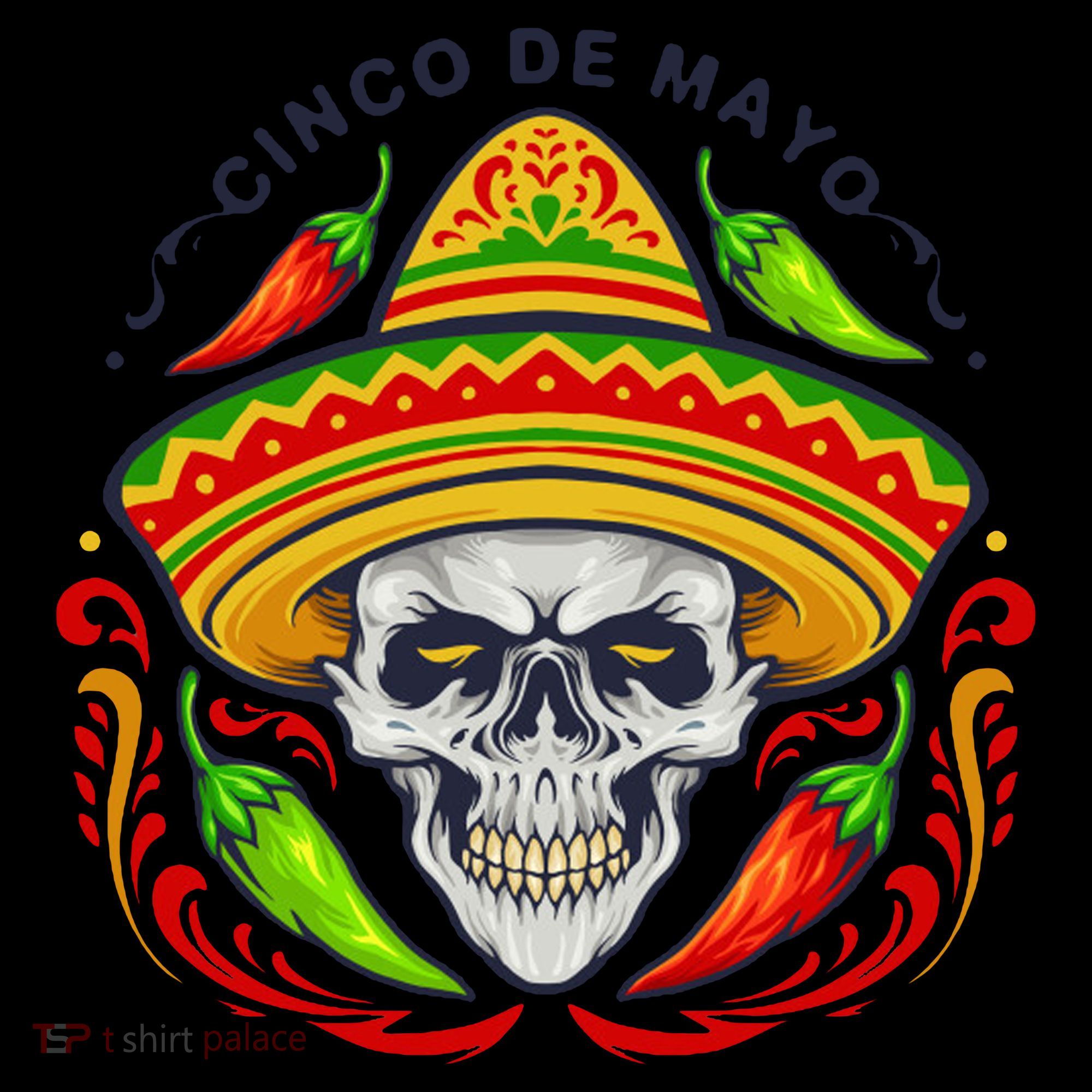 Cinco De Mayo Hot Chili Peppers Skull Coffee Mug