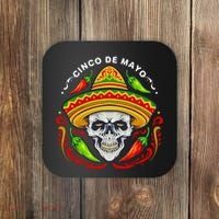 Cinco De Mayo Hot Chili Peppers Skull Coaster thumb 0