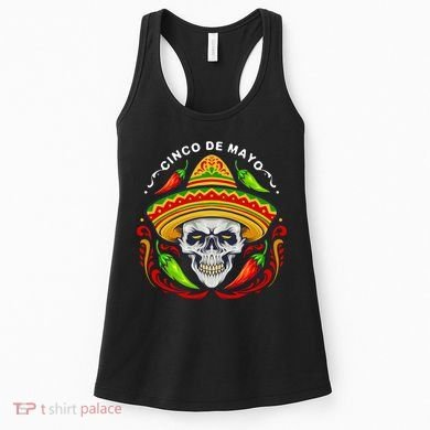 Cinco De Mayo Hot Chili Peppers Skull Women's Tank Top