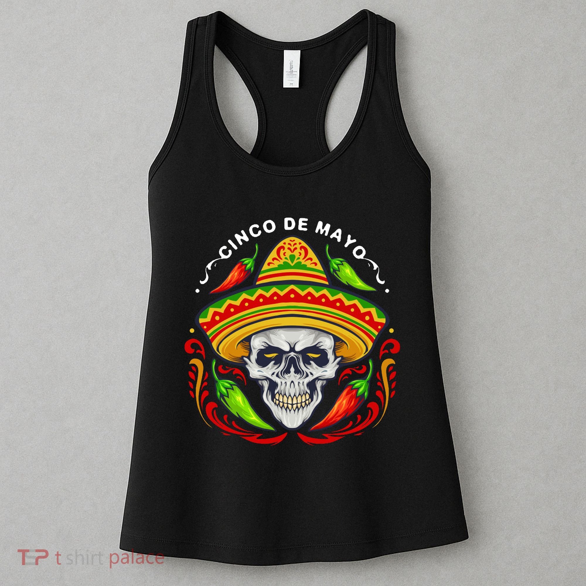 Cinco De Mayo Hot Chili Peppers Skull Women's Tank Top