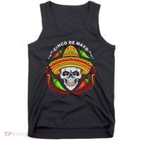 Cinco De Mayo Hot Chili Peppers Skull Tank Top thumb 0