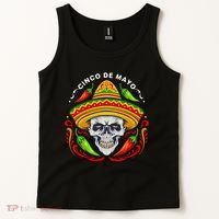 Cinco De Mayo Hot Chili Peppers Skull Tank Top thumb 2