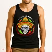 Cinco De Mayo Hot Chili Peppers Skull Tank Top thumb 3