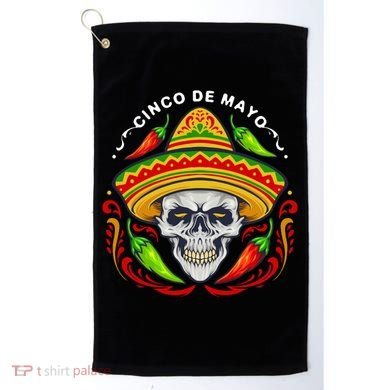 Cinco De Mayo Hot Chili Peppers Skull Golf Towel