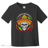 Cinco De Mayo Hot Chili Peppers Skull Toddler T-Shirt thumb 0