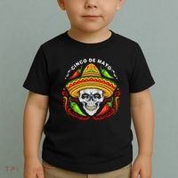 Cinco De Mayo Hot Chili Peppers Skull Toddler T-Shirt thumb 2