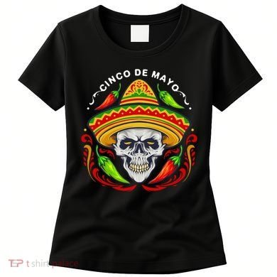 Cinco De Mayo Hot Chili Peppers Skull Women's T-Shirt