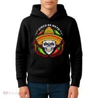 Cinco De Mayo Hot Chili Peppers Skull Kids Hoodie thumb 4