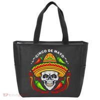 Cinco De Mayo Hot Chili Peppers Skull Tote Bag thumb 0