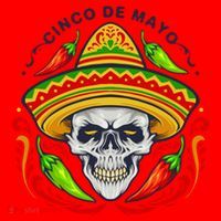 Cinco De Mayo Hot Chili Peppers Skull Santa Hat thumb 1