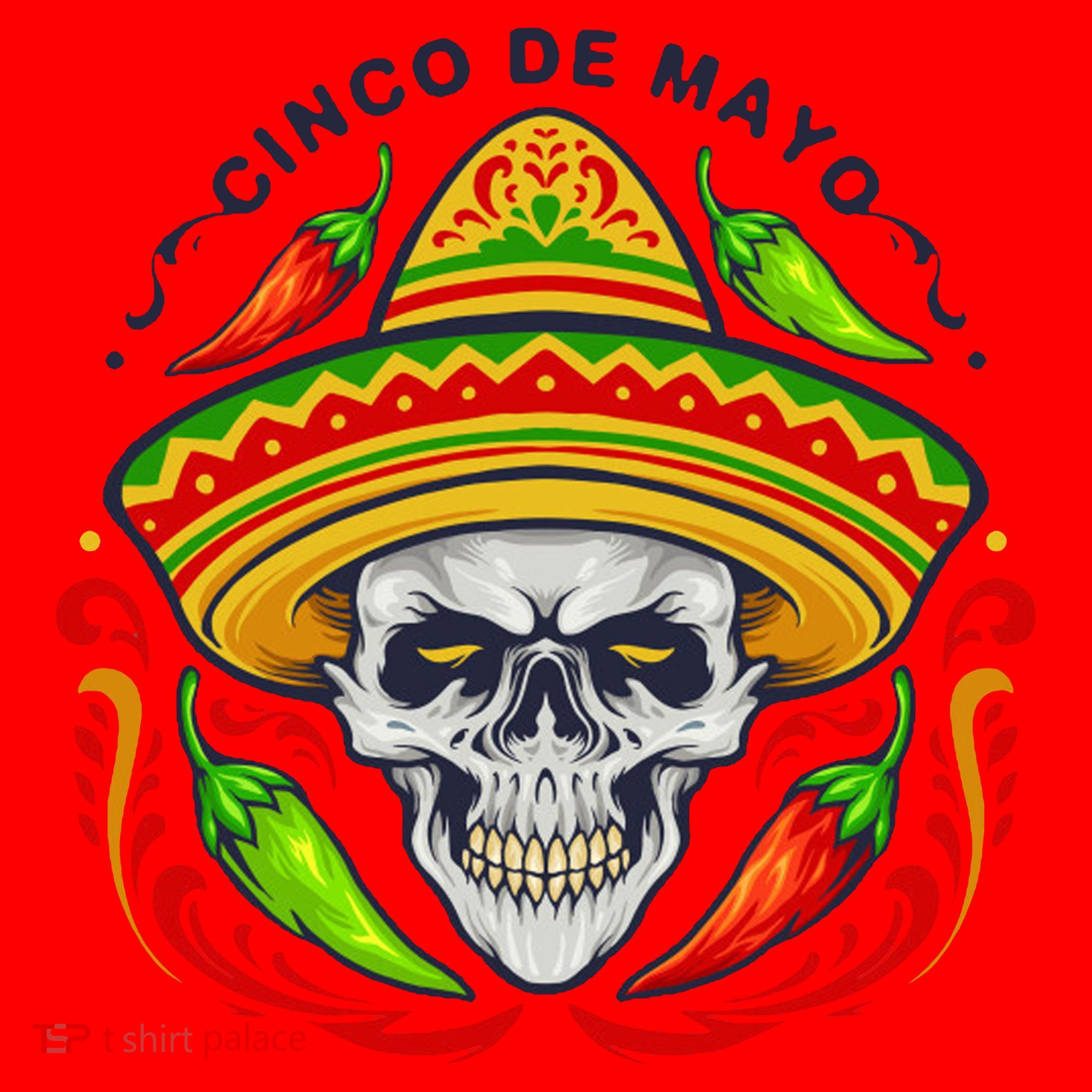 Cinco De Mayo Hot Chili Peppers Skull Santa Hat