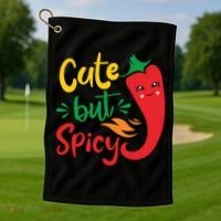 Cinco De Mayo Cute But Spicy Funny Hot Pepper Golf Towel thumb 1