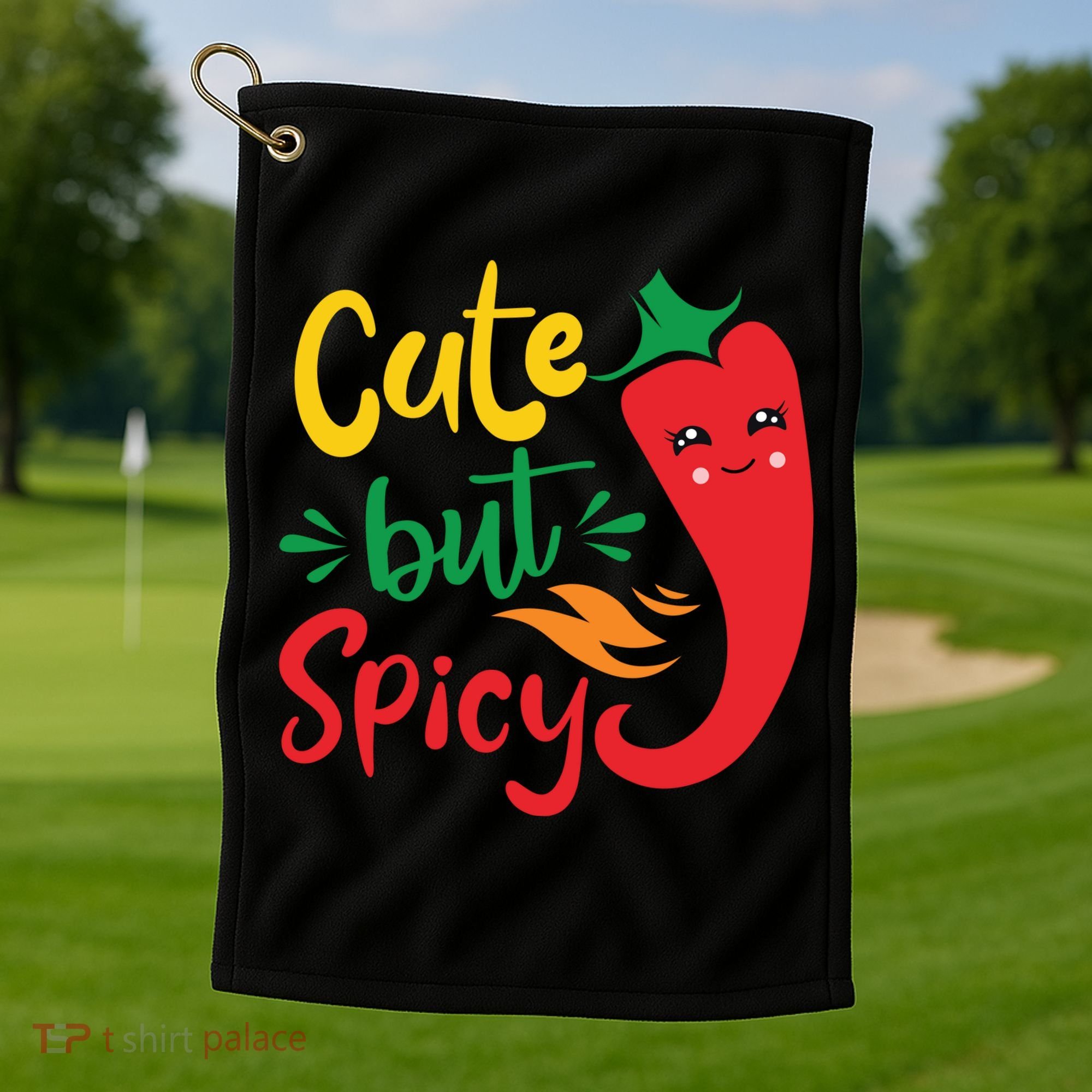 Cinco De Mayo Cute But Spicy Funny Hot Pepper Golf Towel