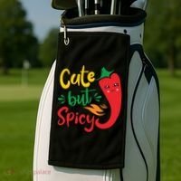 Cinco De Mayo Cute But Spicy Funny Hot Pepper Golf Towel thumb 2