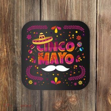 Cinco De Mayo Fiesta Mustache Coaster