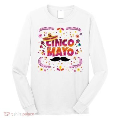 Cinco De Mayo Fiesta Mustache Long Sleeve Shirt