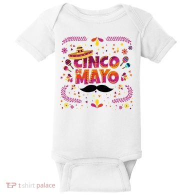 Cinco De Mayo Fiesta Mustache Baby Bodysuit