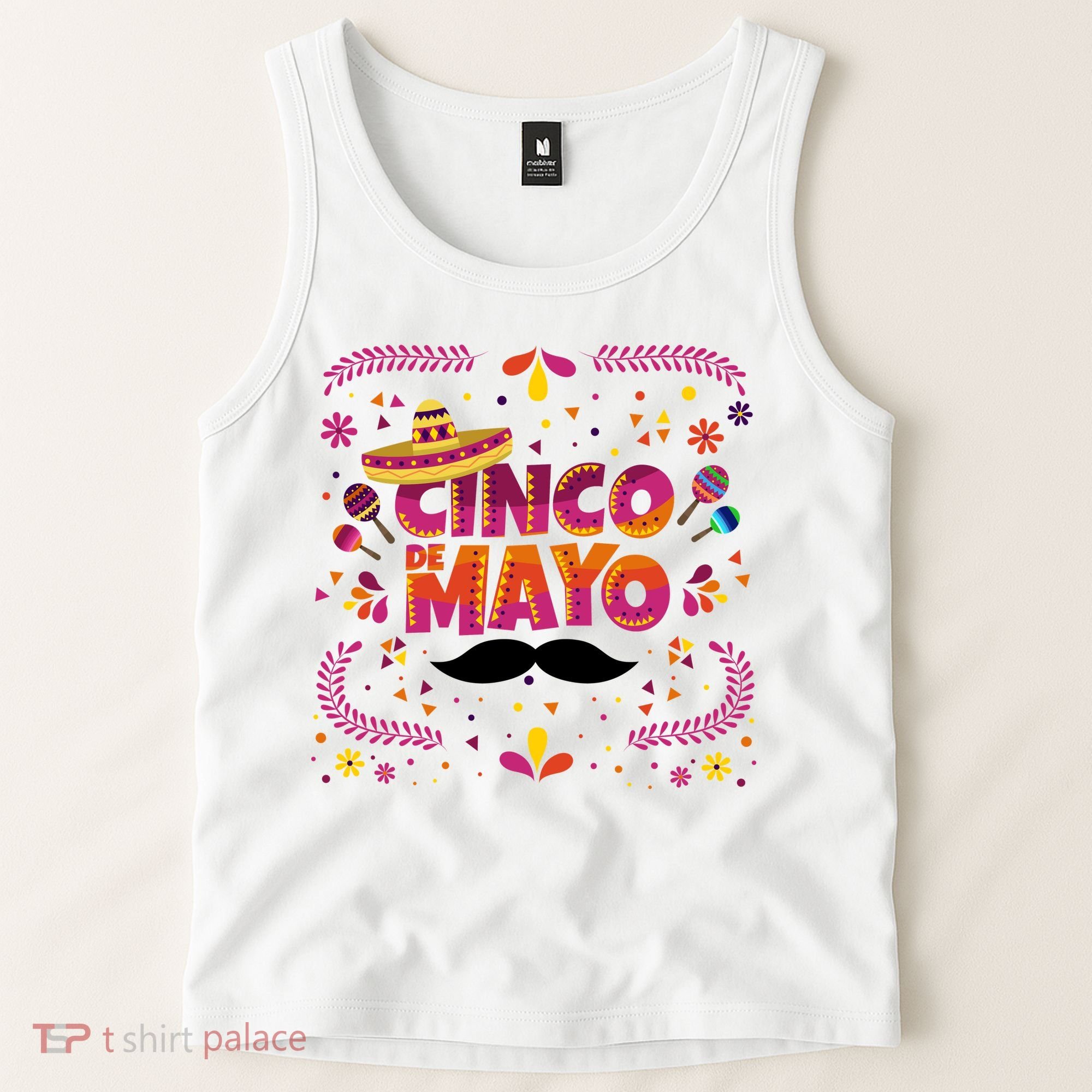 Cinco De Mayo Fiesta Mustache Tank Top