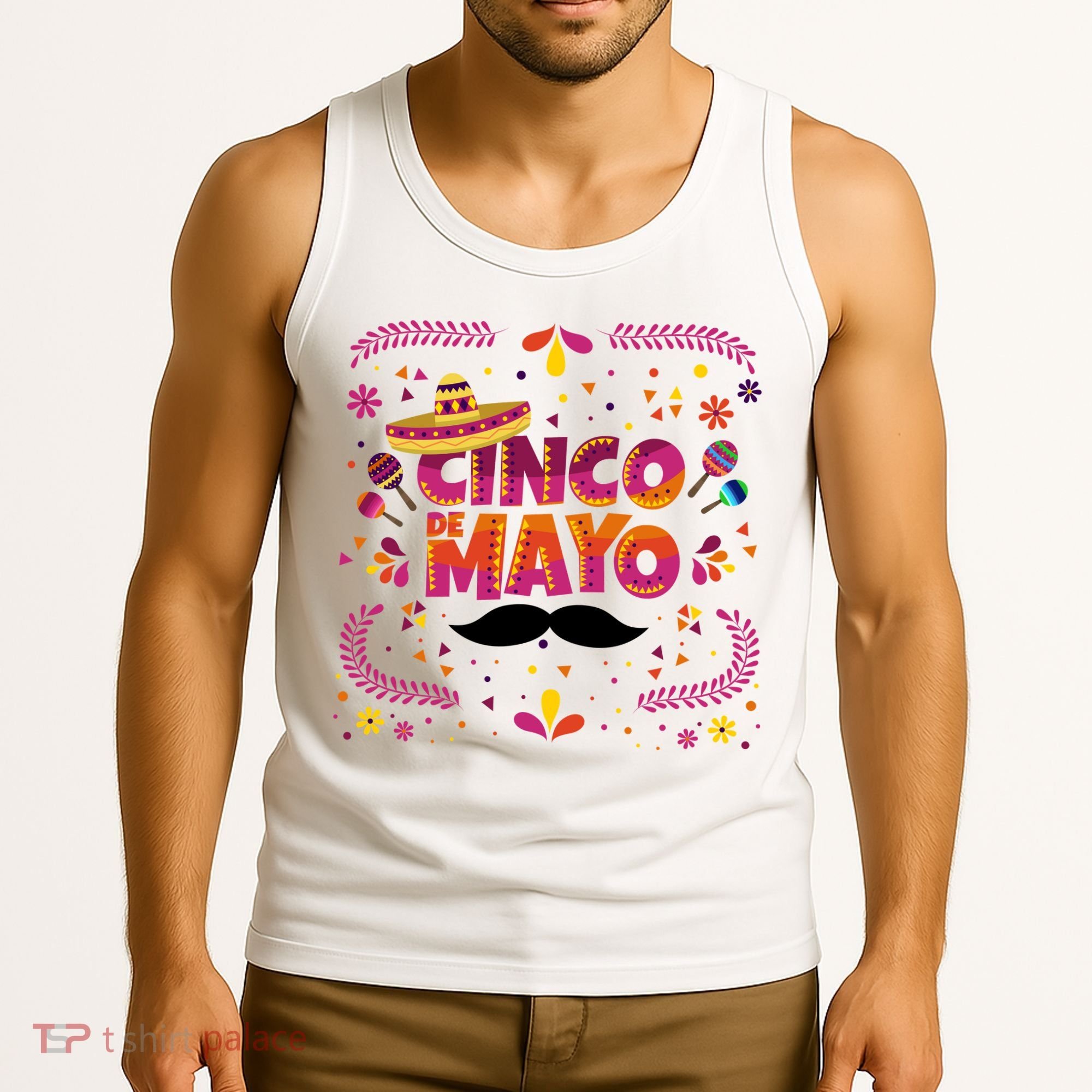 Cinco De Mayo Fiesta Mustache Tank Top