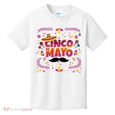 Cinco De Mayo Fiesta Mustache Kids T-Shirt