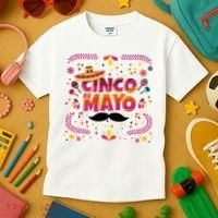Cinco De Mayo Fiesta Mustache Kids T-Shirt thumb 3