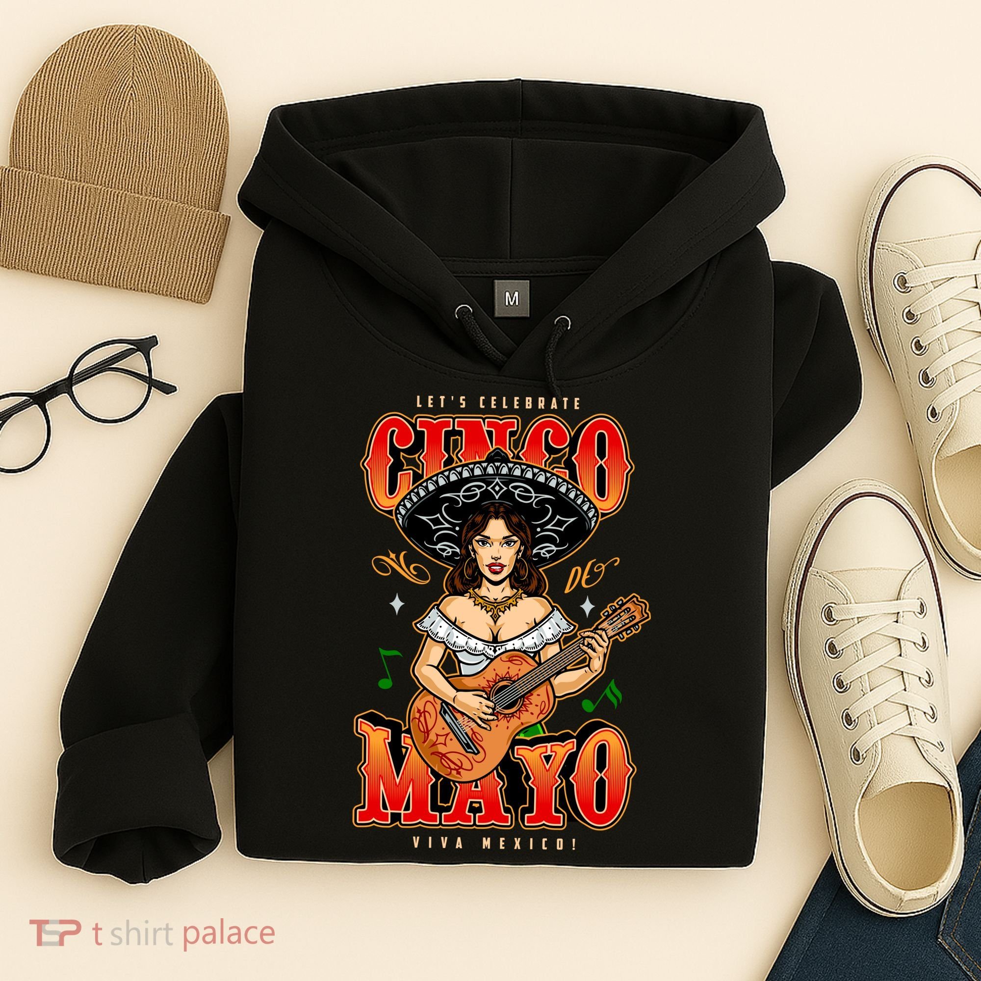 Cinco De Mayo Women Playing Banjo Hoodie