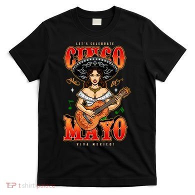 Cinco De Mayo Women Playing Banjo T-Shirt