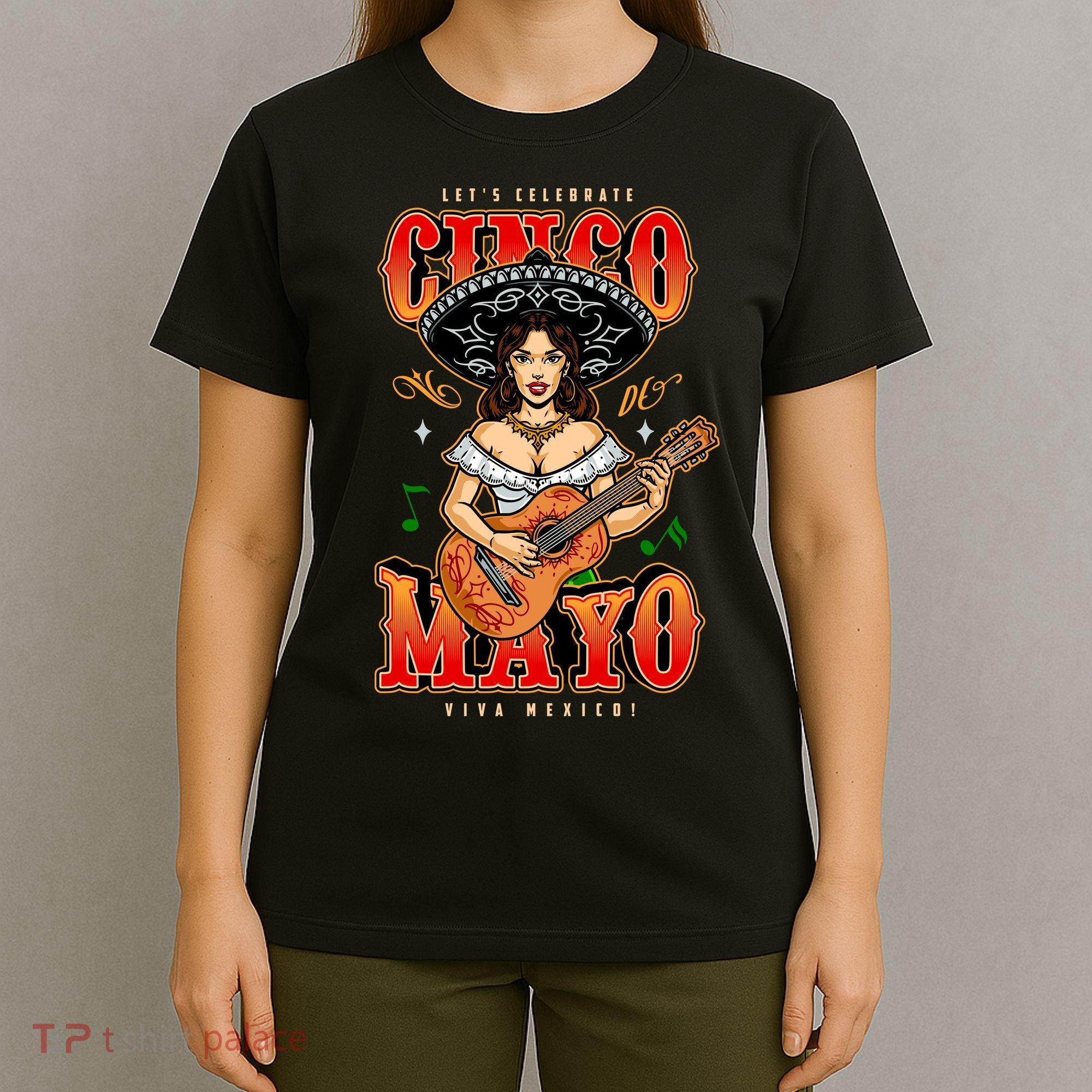 Cinco De Mayo Women Playing Banjo T-Shirt