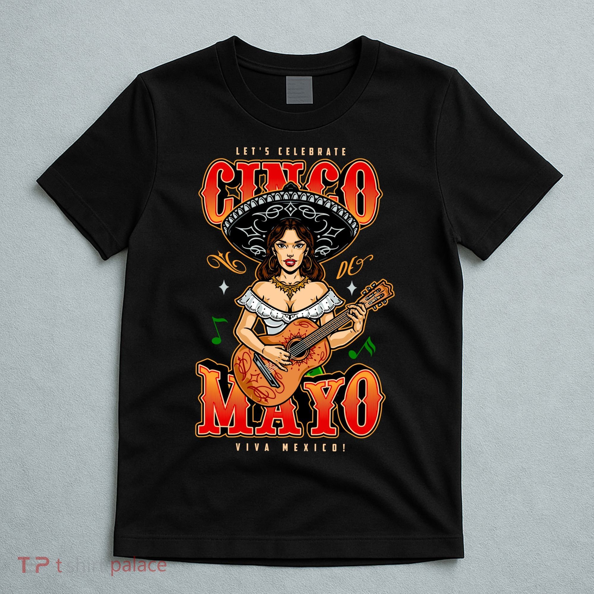Cinco De Mayo Women Playing Banjo T-Shirt