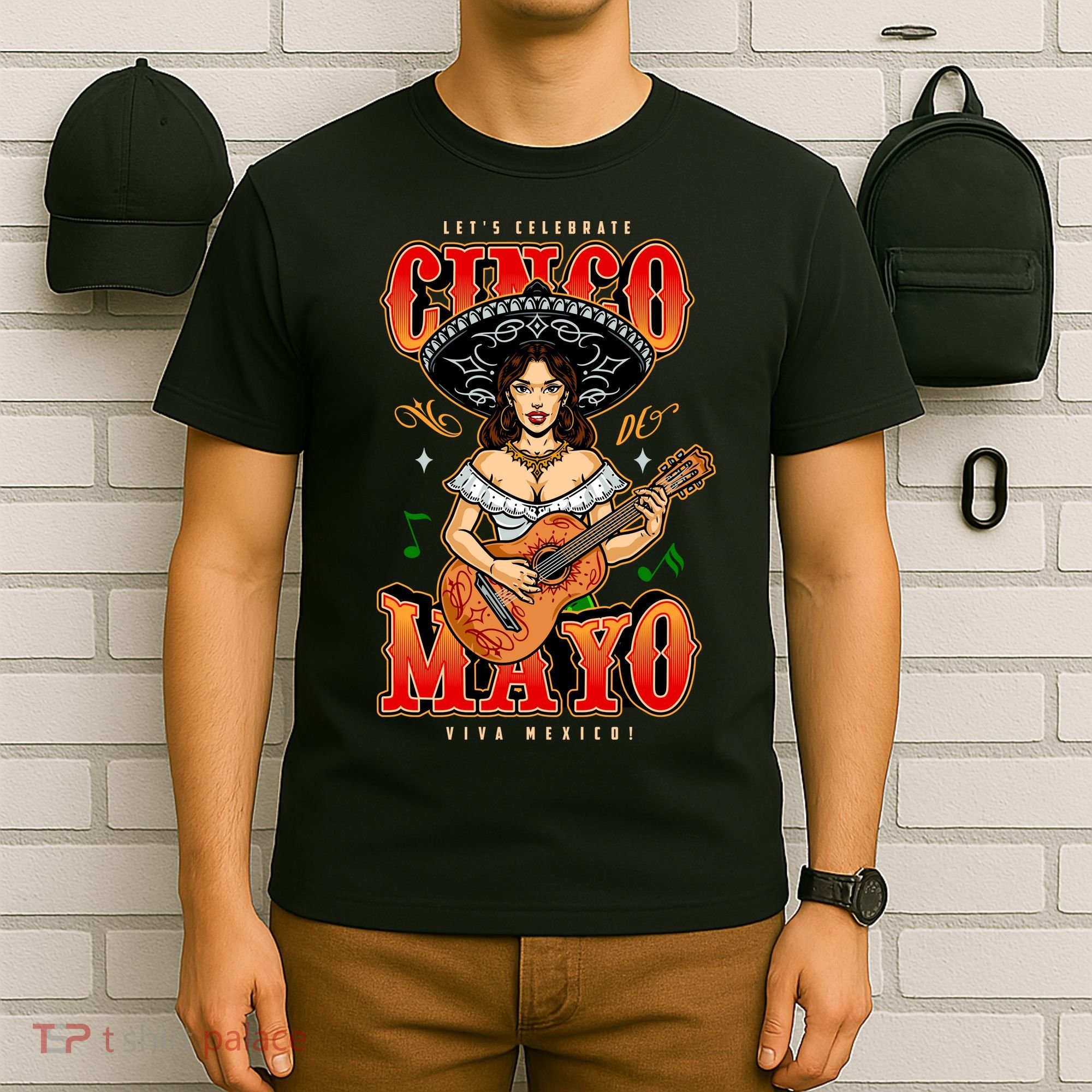 Cinco De Mayo Women Playing Banjo T-Shirt