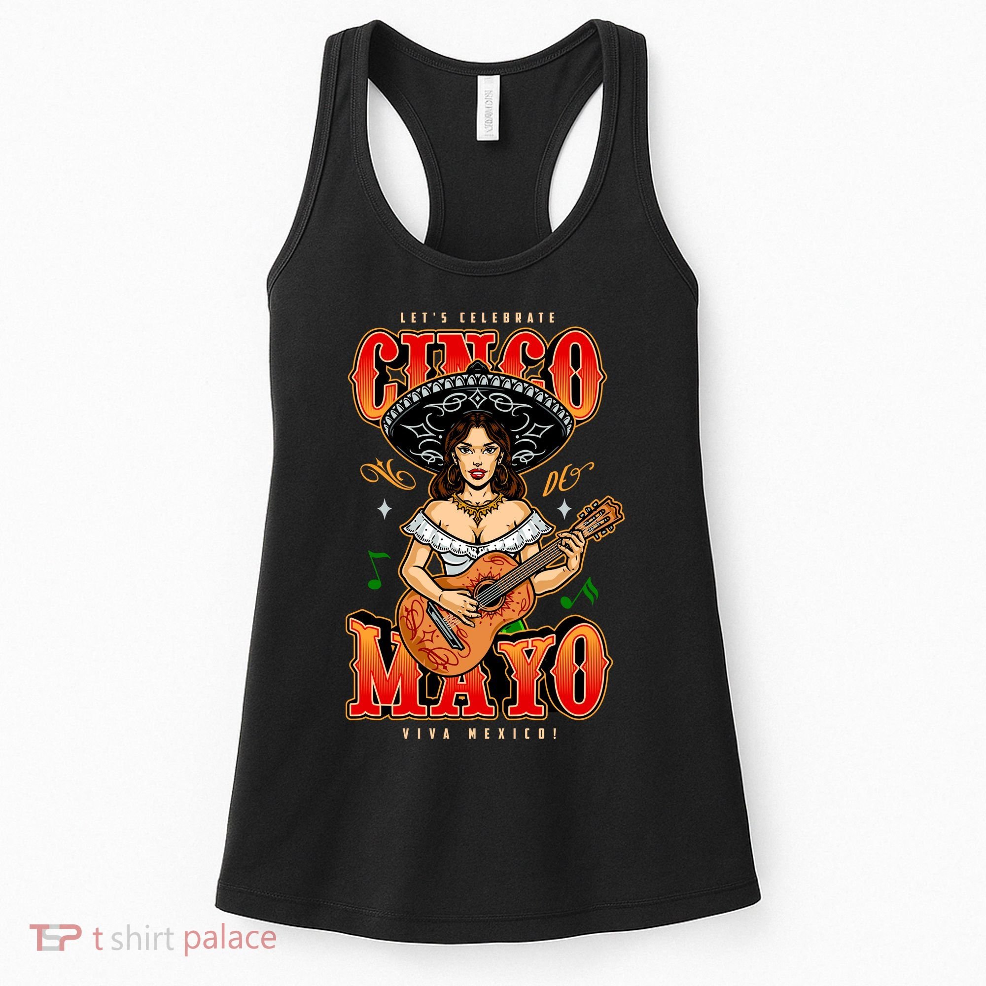 Cinco De Mayo Women Playing Banjo Women's Tank Top