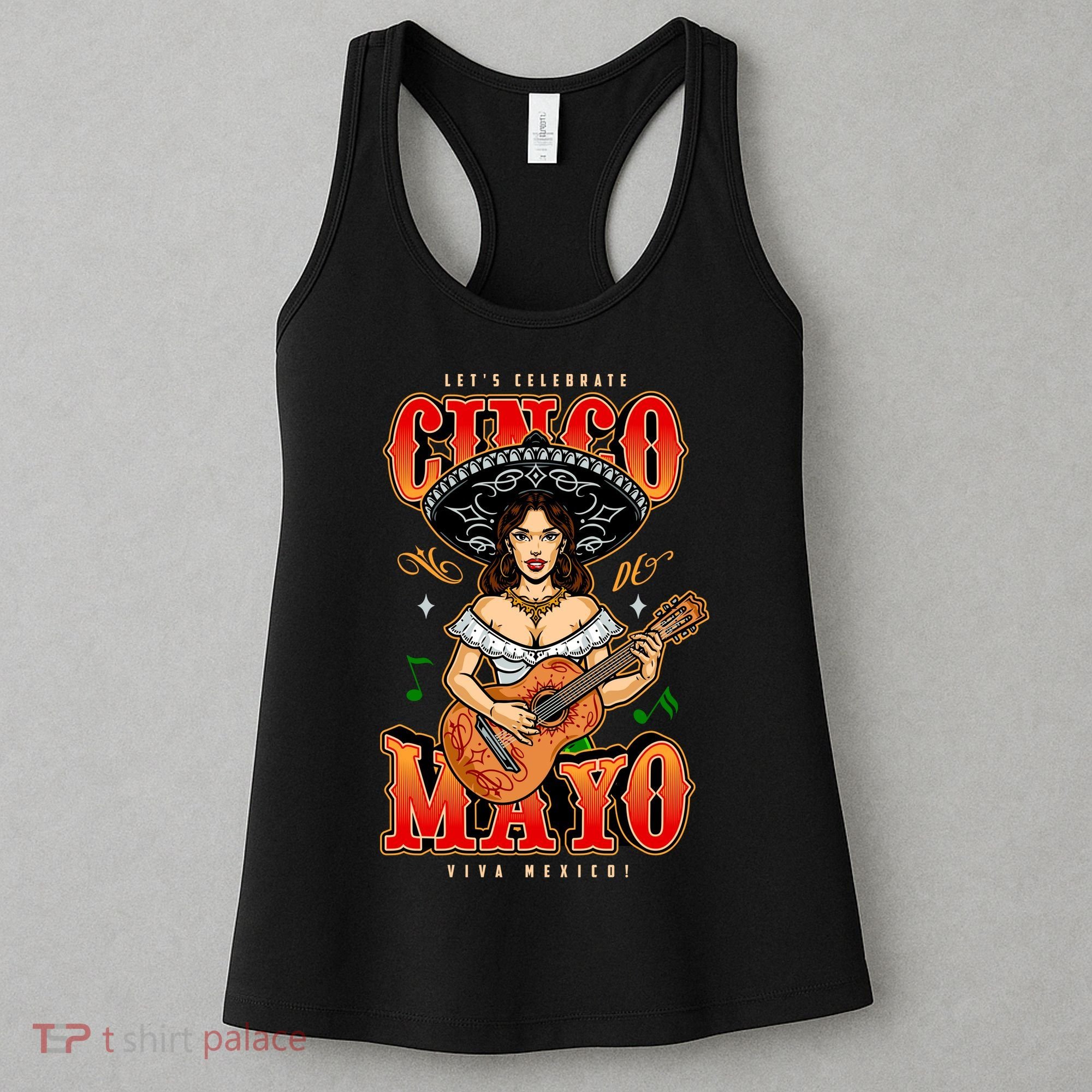 Cinco De Mayo Women Playing Banjo Women's Tank Top