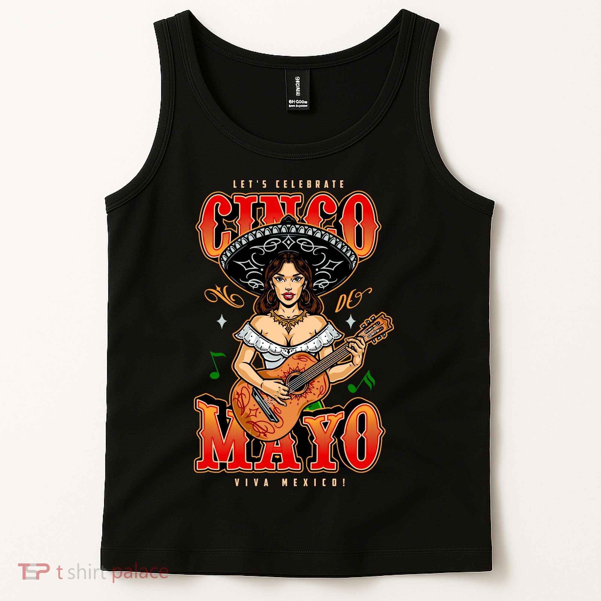Cinco De Mayo Women Playing Banjo Tank Top