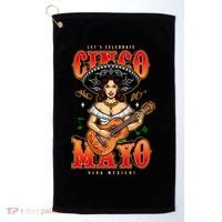 Cinco De Mayo Women Playing Banjo Golf Towel thumb 0