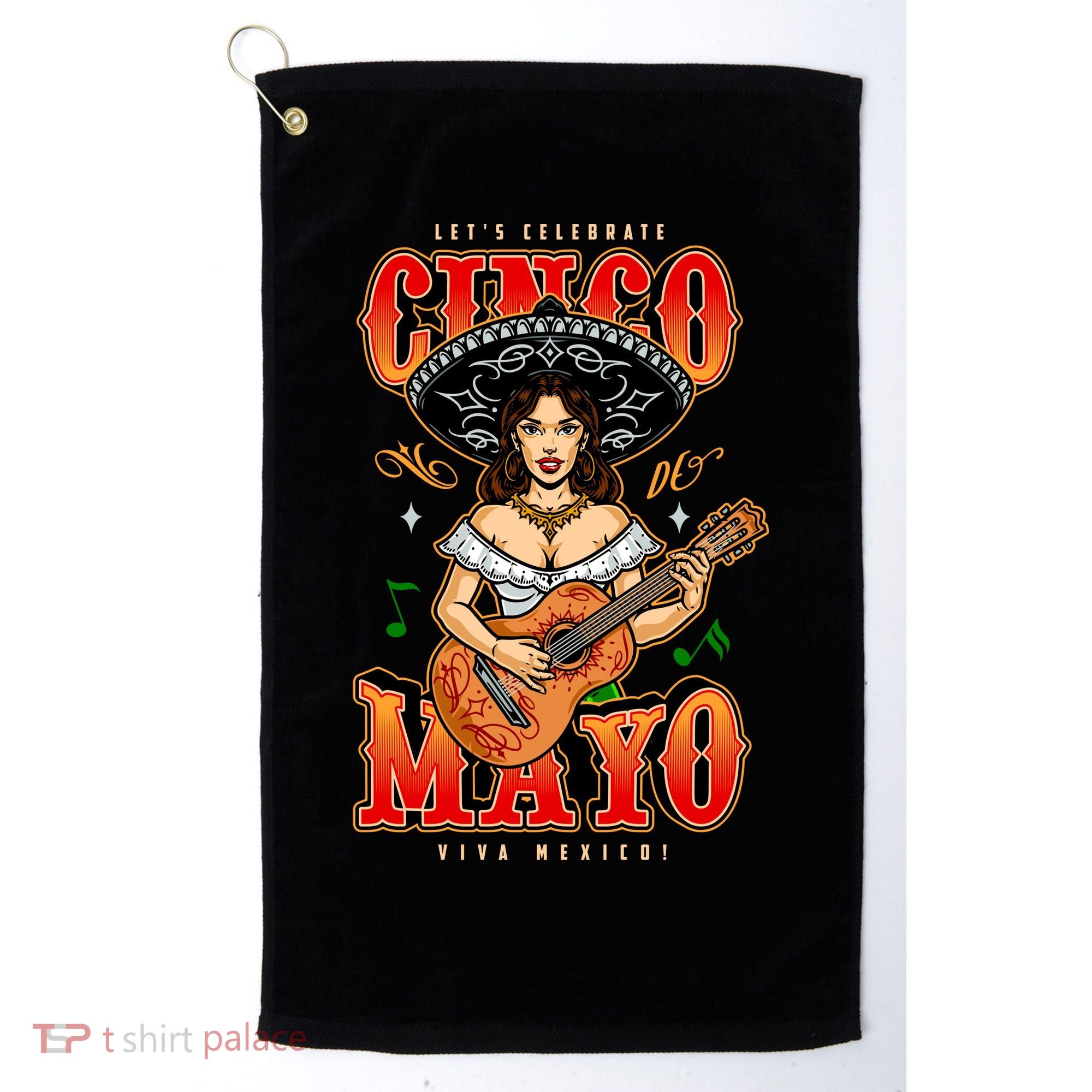 Cinco De Mayo Women Playing Banjo Golf Towel