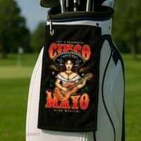 Cinco De Mayo Women Playing Banjo Golf Towel thumb 2
