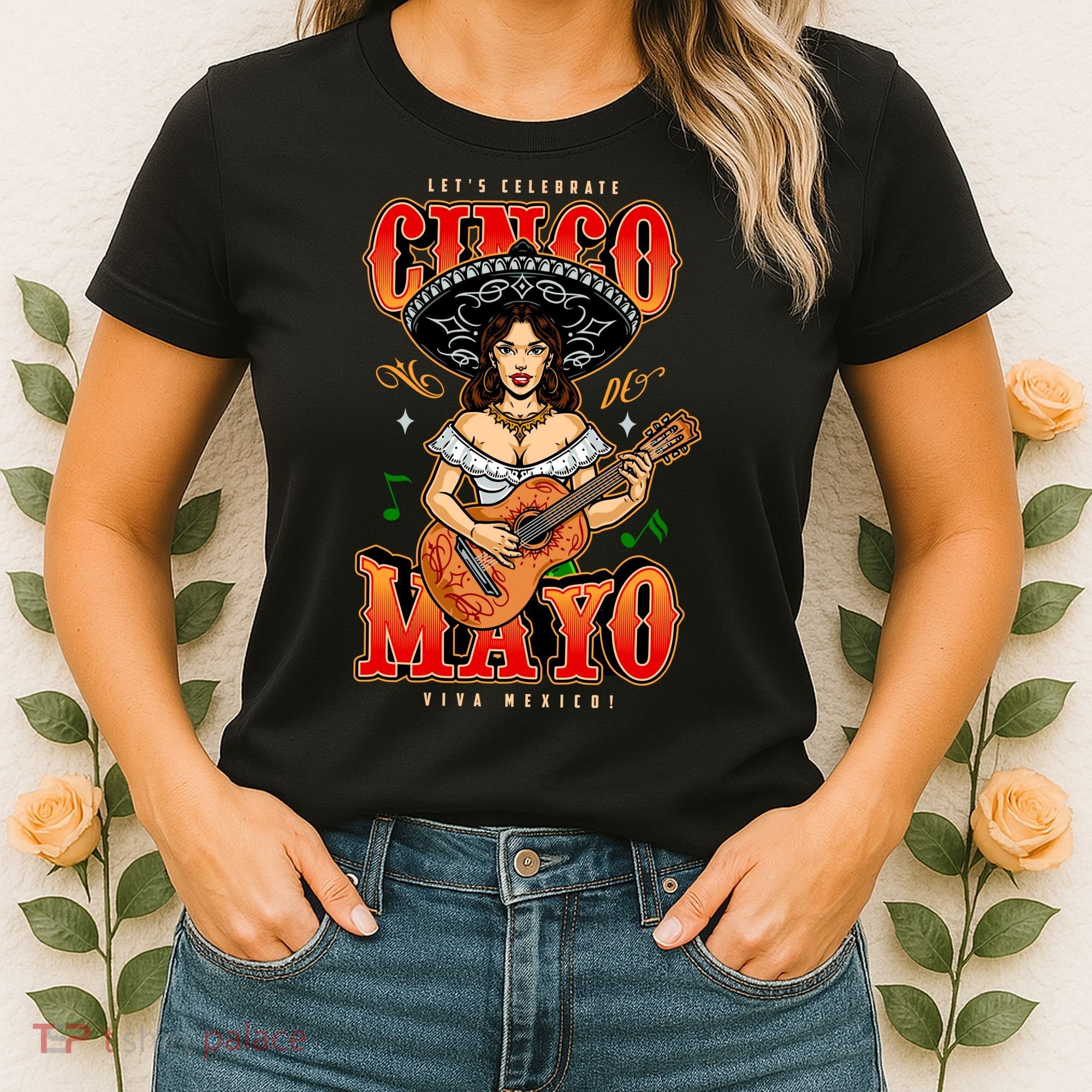 Cinco De Mayo Women Playing Banjo Women's T-Shirt