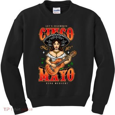 Cinco De Mayo Women Playing Banjo Kids Sweatshirt