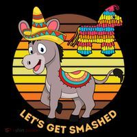Cinco De Mayo Donkey Sombrero Wearing Burro Lets Get Smashed Gift Bucket Hat thumb 4