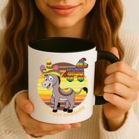 Cinco De Mayo Donkey Sombrero Wearing Burro Lets Get Smashed Gift Coffee Mug thumb 3